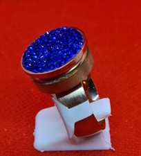 Edelstahl Ring Chunk Mit Zirkonia Strass Stein Druckknopf Hingucker Gr 19