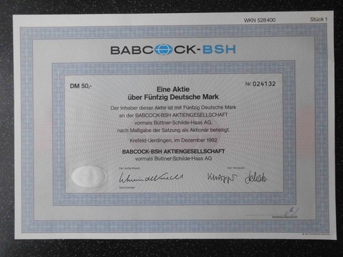 Babcock bsh krefeld 1992 - -, ag