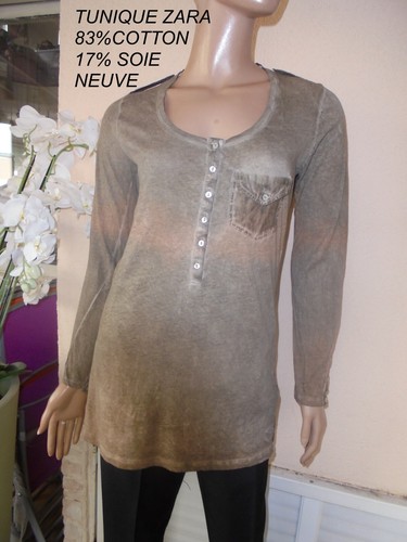 Zara tunika beige seide - beige,