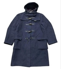 Used Authentic Gloverall 80s Vintage Dufflecoat Check Navy JAPAN 827364