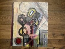 Älteres Ölbild Abstrakte Komposition 70-er Jahre signiert datiert auf Leinwand