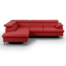 Ecksofa - rot - Kunstleder -