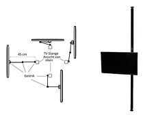 TV-Halterung-Stange, TV Ständer, TV Halterung Rigipswand, TV-drehbar, TV Decken