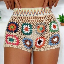 Häkel-Strandshorts für Damen