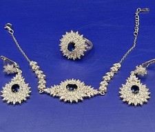 Silver Swarovski Crystals Sparkling Dance  Star Bracelet, Ring and  earrings set