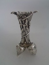 Christofle Bronze Vase 3 Karotten, versilbert 10,5cm 400g Entwurf von 1891