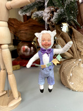 Watte Christbaumschmuck 055 - Handarbeit, Weihnachtsschmuck, Wattepuppe, Vintage