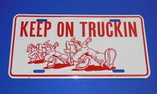 Metallschild keep trucking - on,
