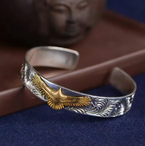 Armreif adler vintage feder - armreif,
