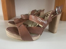 REPLAY Jeans Luxus Leder Sandalen Plateau High Heels Gr. 39 TOP