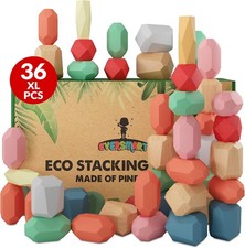36 Pcs Wooden Stacking Blocks