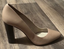 Zara Pumps Blockabsatz Hellbraun 10 cm Heel Gr. 39