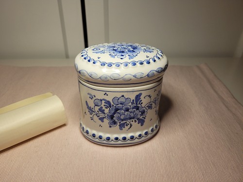 Delfter blau porzellan dose - delfter, porzellan-dose