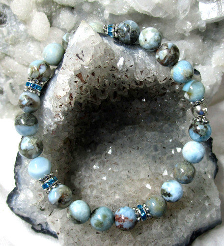 Larimar edelstein armband - ,