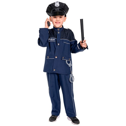 Kinderkostüm polizist blau - polizist,