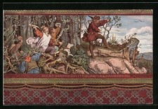 Künstler-AK Wartburg, Landgrafenzimmer, Warte Berg, du sollst mir eine Burg wer 