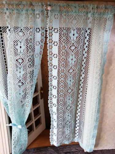 2-teilg.Miniatur-Tüll-Gardine