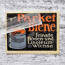 Parket Biene Boden Linoleum Wichse Pflege Werbung Vintage Reklamemarke Deko alt