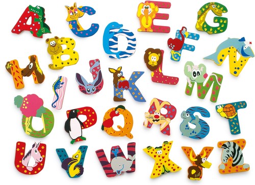 Holzbuchstabe deko bunt - a-z-,