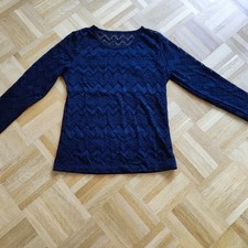 Schwarzes Spitzenoberteil Langarm Gr. S