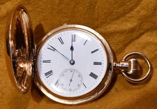 L.  ESCHHOLZ  GOLDENE TASCHENUHR UM 1900, 3 DECKEL, 585 GOLD  92,1 GRAMM