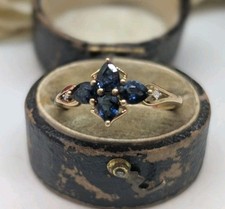 Cluster-Ring 9 kt Topas und