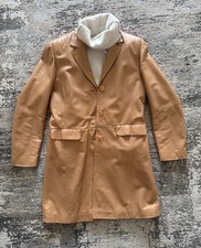 Ledermantel mit revers - mit, beige