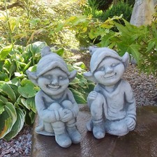 Steinfigur Elfen 2er Set