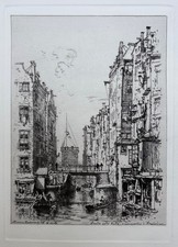 Maxime Lalanne (1827-1886) L'Oude Zyds Kolk, Vieux Quartier d'Amsterdam 1881