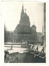 Orig. Foto Notbrücke bei orthodoxe Kirche in CHARKOW Ukraine 1943