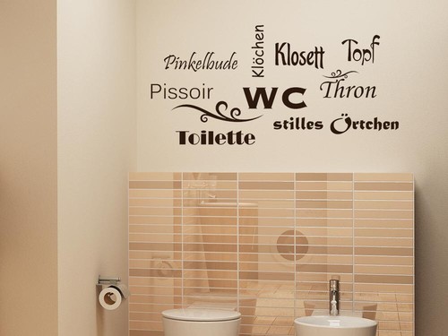Wandtattoo wortwolke lustig - wc,