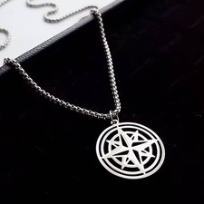 Halskette mit Kompass Anhänger Silber Herren Schmuck Geschenk Kette