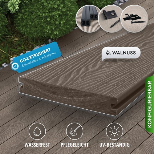 Wpc massiv terrassendielen - massiv,