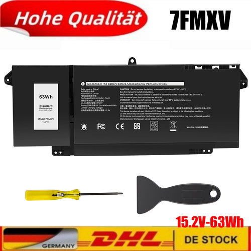 63wh 7fmxv laptop battery akku - battery,