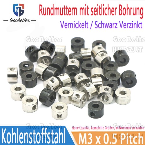 Rundmuttern mit seitenloch - m3,