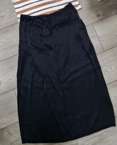 Rock satin midirock schwarz - m,