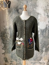 Vintage Blue Seven Trachen Strickjacke Folklore S 36 bestickt