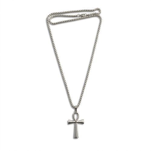 Ankh kette edelstahl silber - ankh,