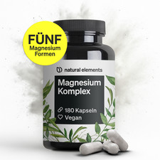Magnesium Komplex 400 mg aus 5 veganen Magnesiumverbindungen - NATURAL ELEMENTS