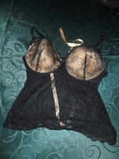 MIRIALE BH-Hemdchen Grösse 85D schwarz transparent mit passendem Slip