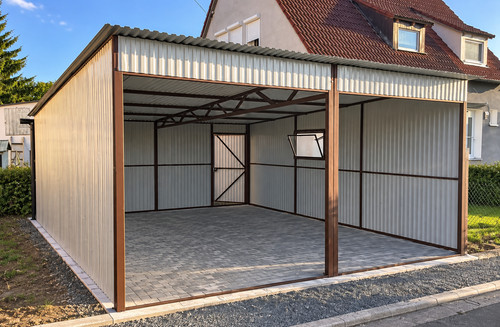 Carport aus stahl nach maß - aus,