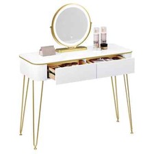 MDF Schminktisch Frisiertisch Kosmetiktisch Spiegel mit 2 Schublade 6114ws