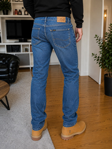 Lee rider cropped jeans - cropped, blau
