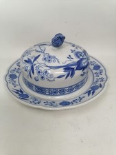  Hutschenreuter Zwiebelmuster Runde Platte Mit Deckel Wie Neu.. 