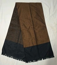 Tuch, Schal, Herren, Wolle, Seide Schwarz Braun Kreise Alpi