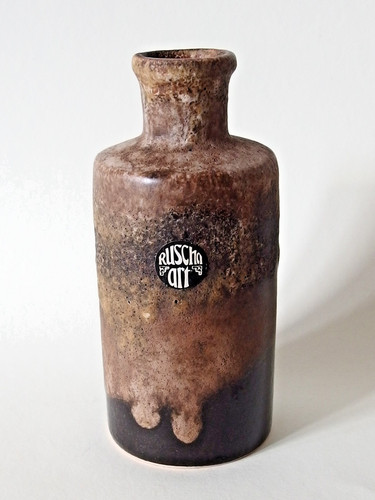 Erdfarbene vase 70er fat - erdfarbene,