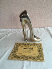 High Heels Skulptur mit Zertifikat,Vintage 1992,Eisen/Metall mit Silberlegierung