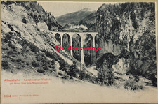 Albulabahn Landwasser Viadukt Eiseenbahn antike AK ungelaufen
