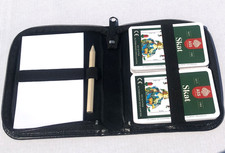 2 Spiele Skat Karten Deutsches Bild in Kunstleder Etui ASS Altenburger