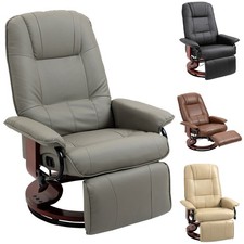 HOMCOM Relaxsessel Fernsehsessel Liegesessel Kunstleder 360° Drehstuhl neigbar